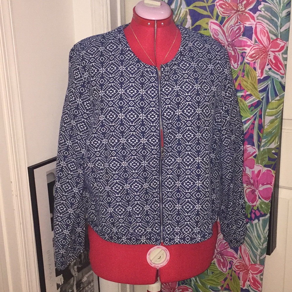 Old Navy Ikat Jacquard Bomber Jacket